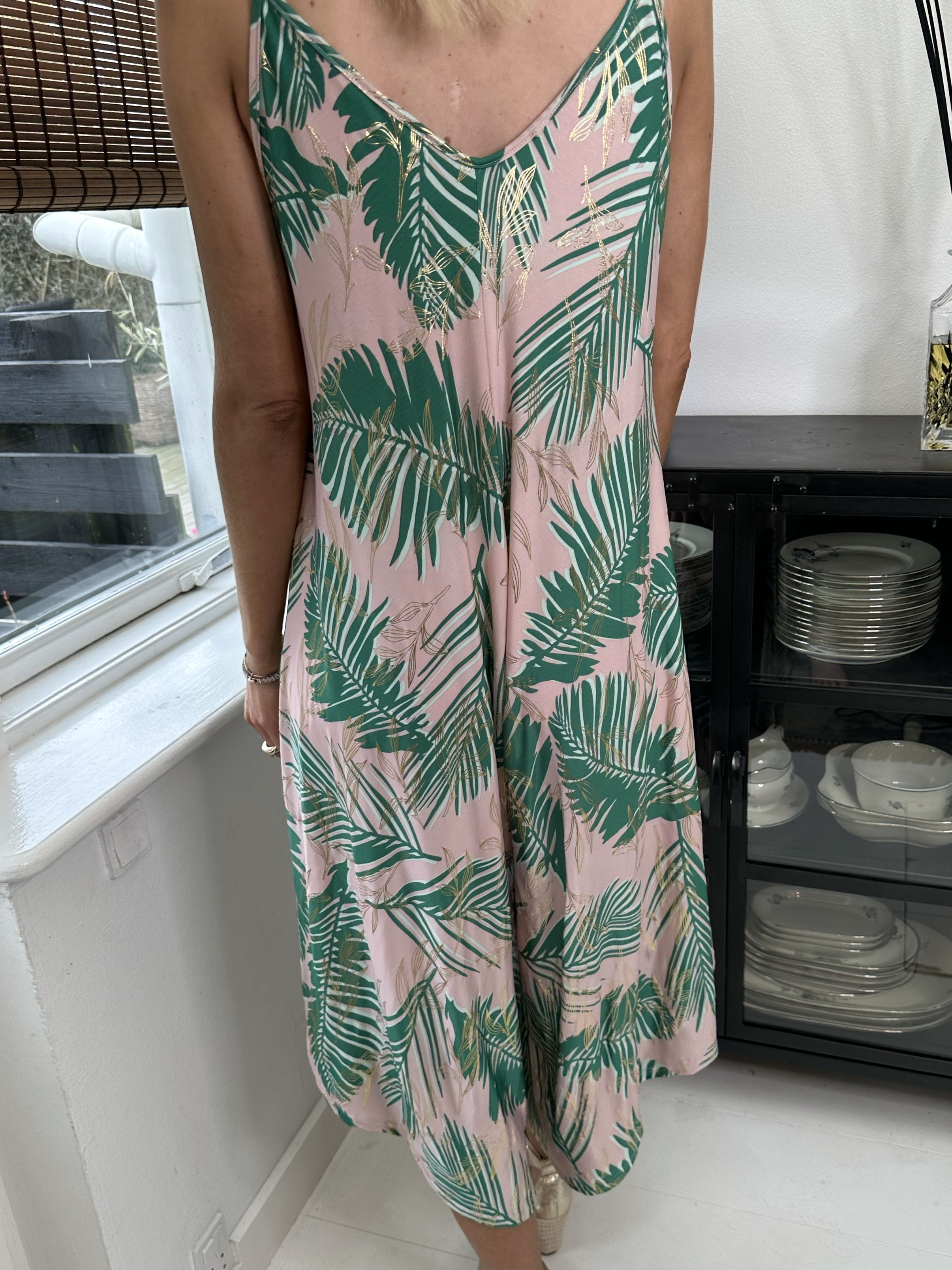 Felicia palm - Stretchig byxdräkt med vida ben